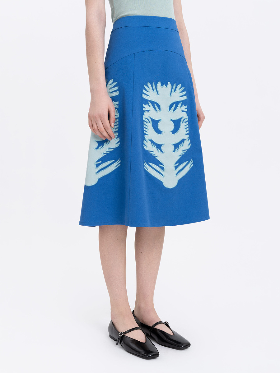 Embroidered blue skirt  “Lazuryt” [0]