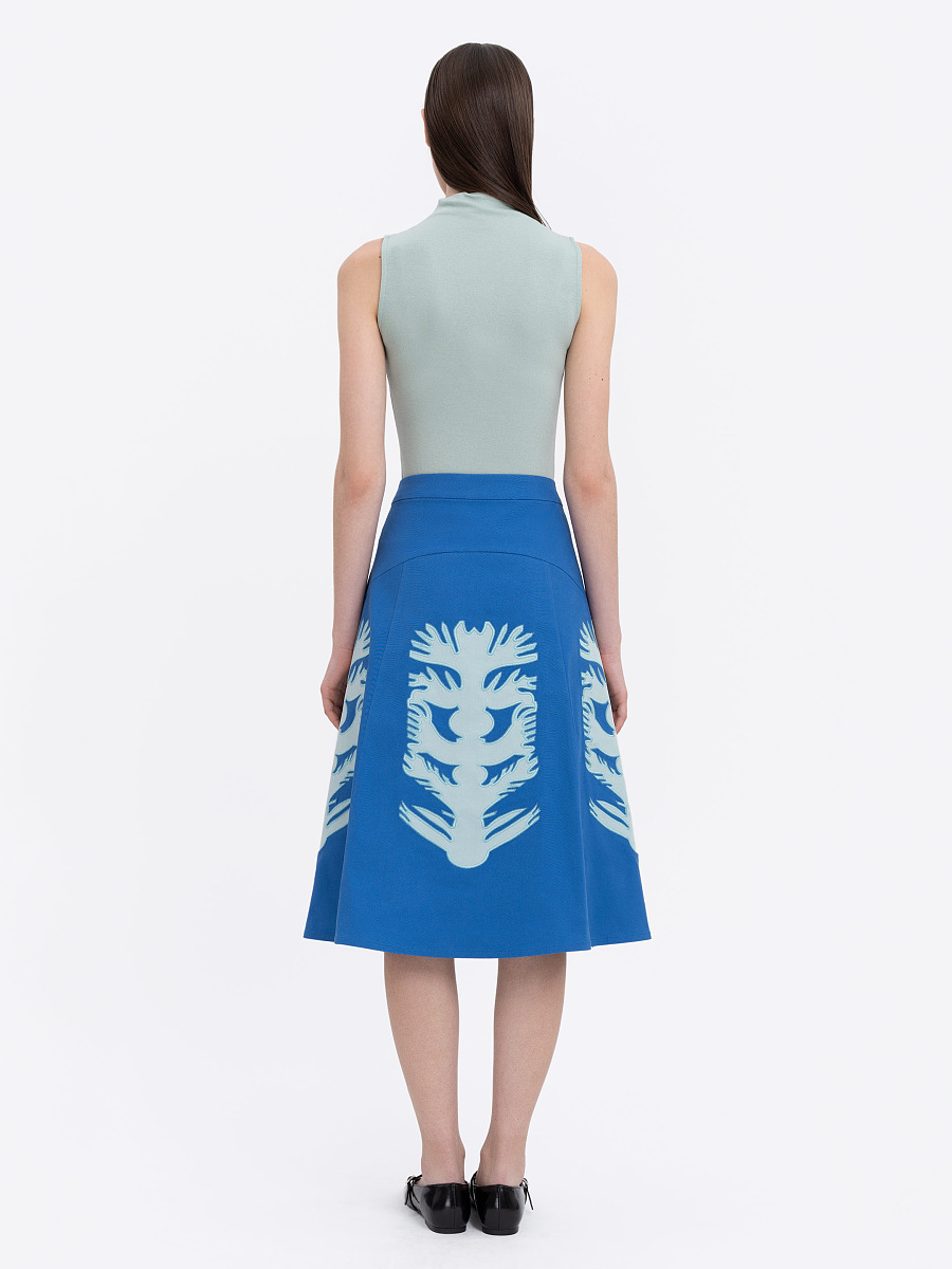 Embroidered blue skirt  “Lazuryt” [0]