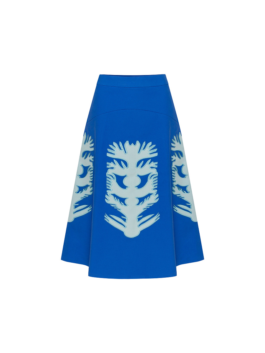 Embroidered blue skirt  “Lazuryt” [0]