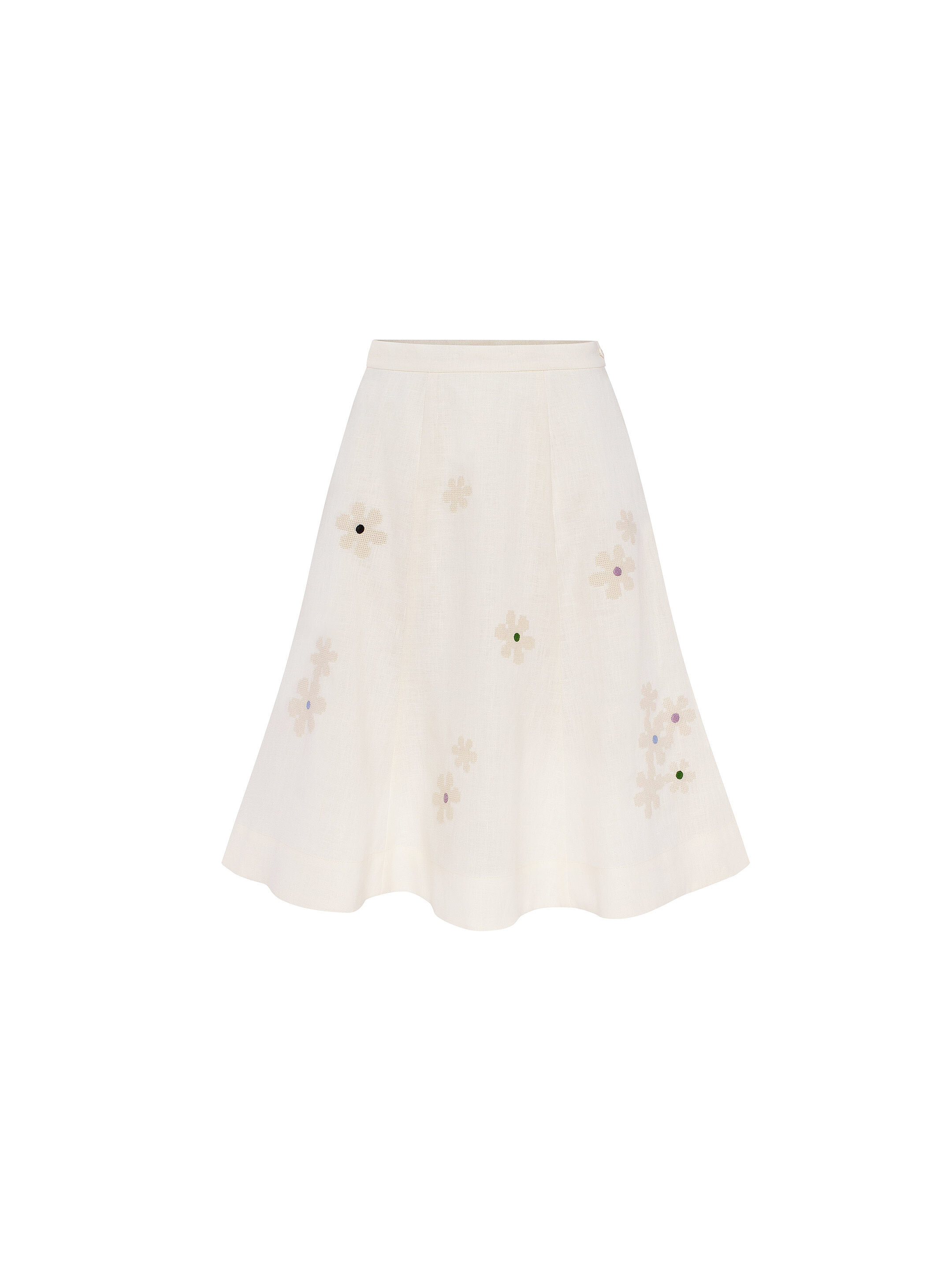 Milk‑coloured embroidered skirt  “Oda” choose