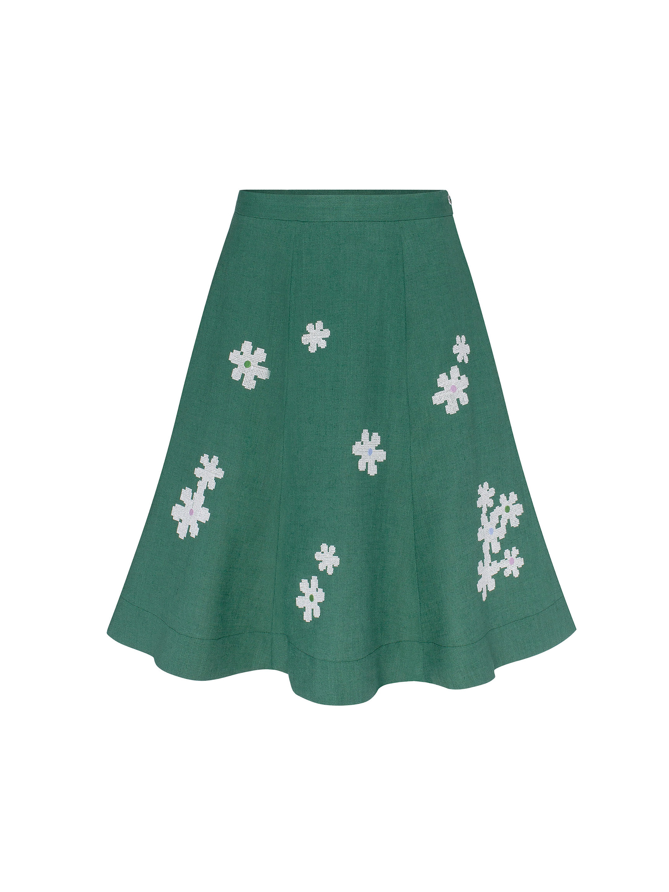 Green‑coloured embroidered skirt  “Ode" choose