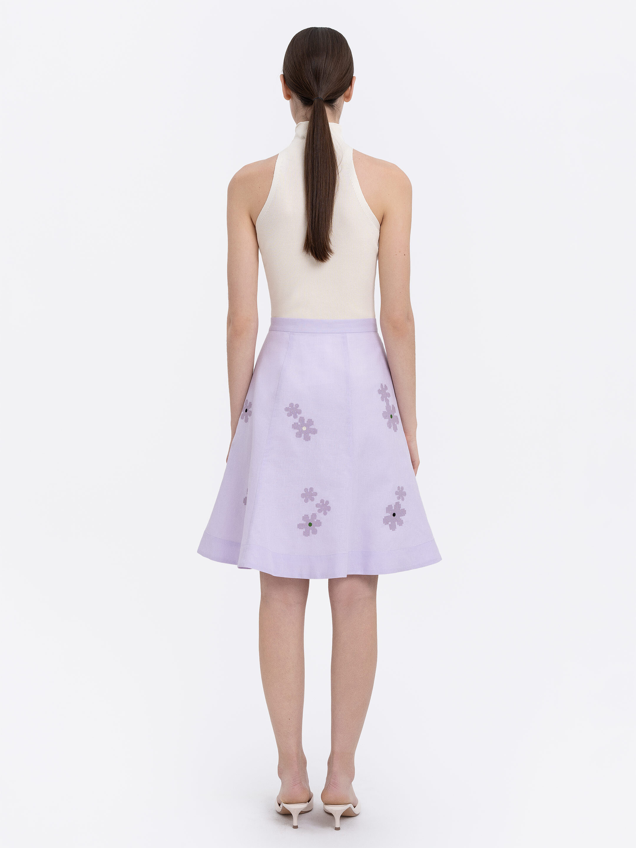 Lilac‑coloured embroidered skirt  “Oda” in Ukraine