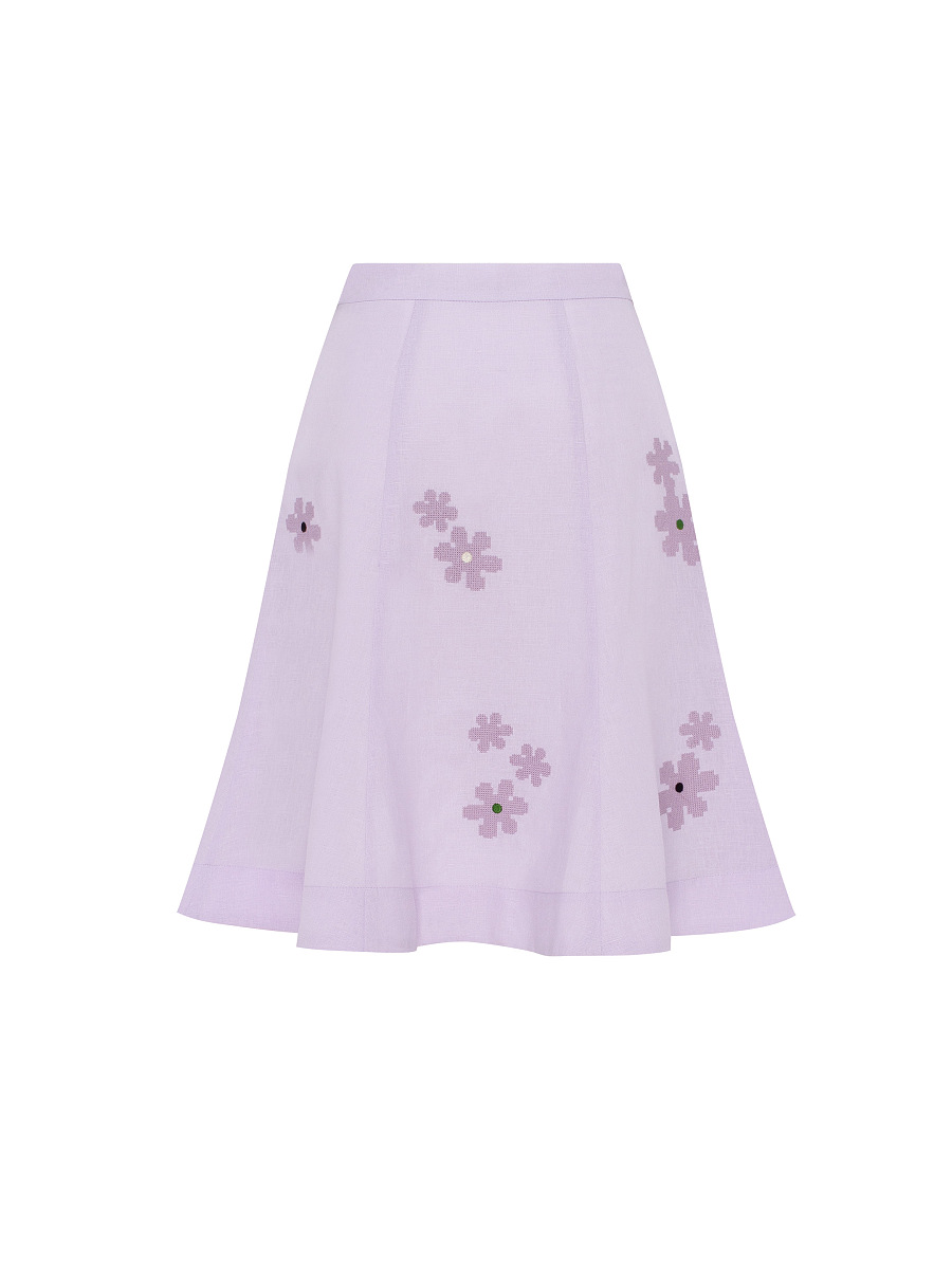 Lilac‑coloured embroidered skirt  “Oda” [0]