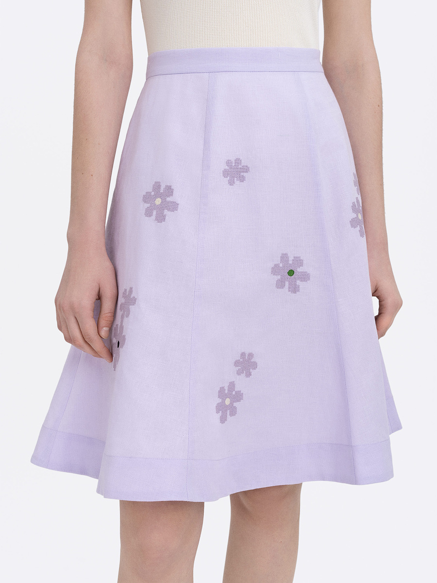 Lilac‑coloured embroidered skirt  “Oda” [0]