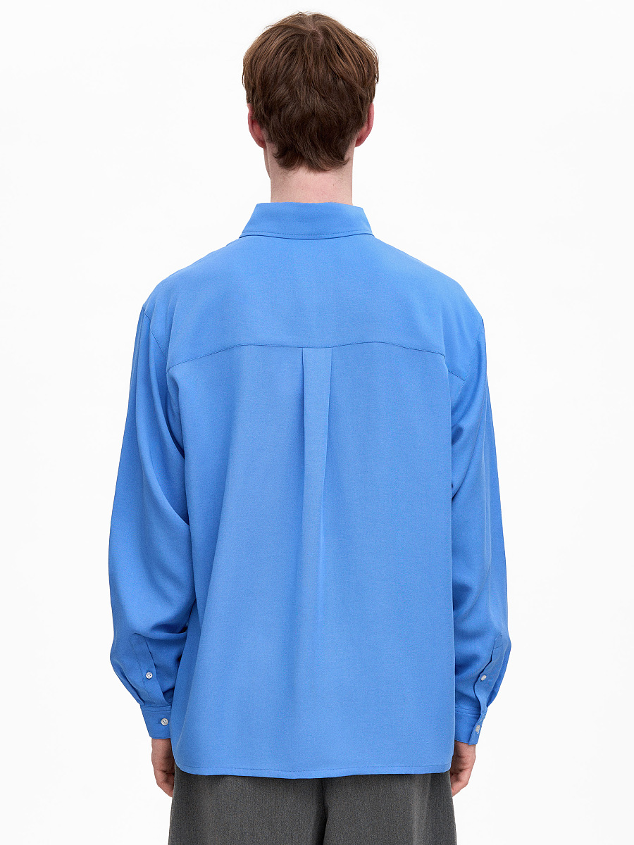 Light Embroidered Shirt "Khvylia Blue" [0]