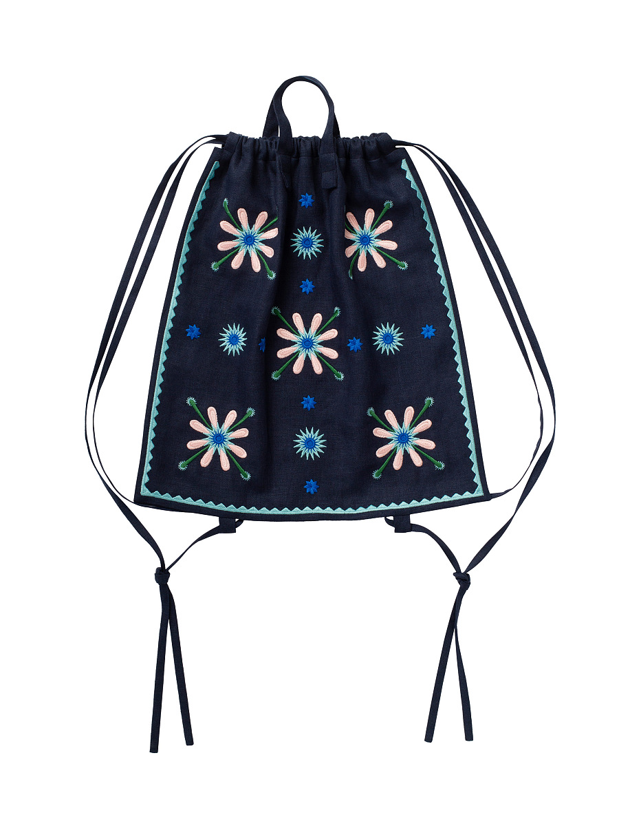 Dark‑blue embroidered pouch “Blyshchyk” [0]