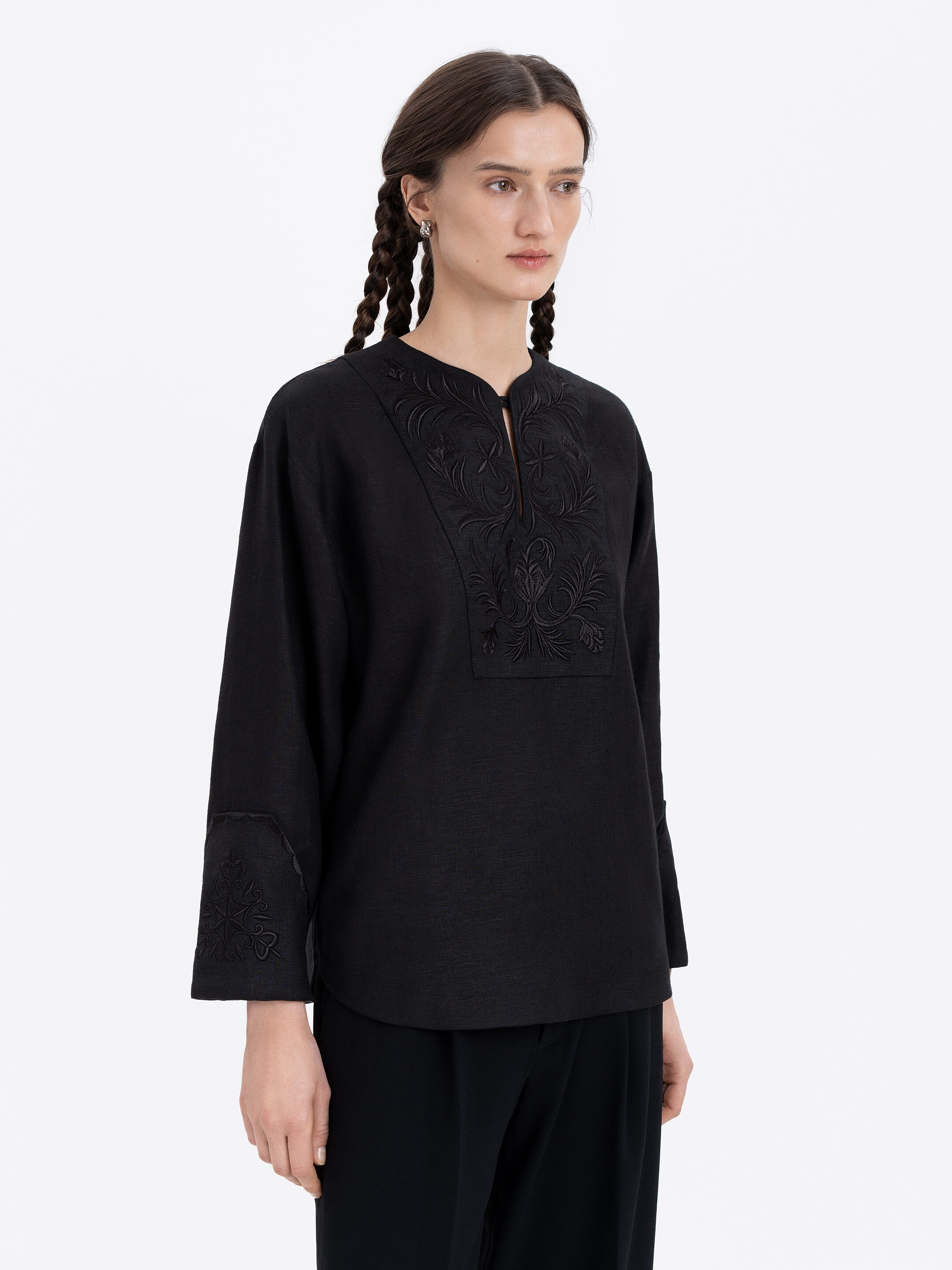 Linen embroidered shirt "Ornamenty Lesi" cheap