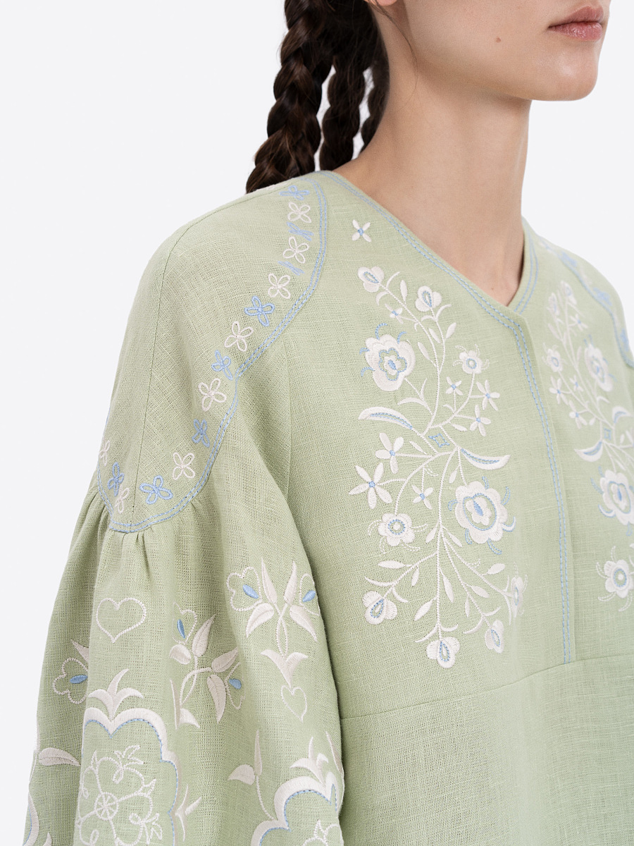 Linen blouse "Ornek" in Soft Green [0]