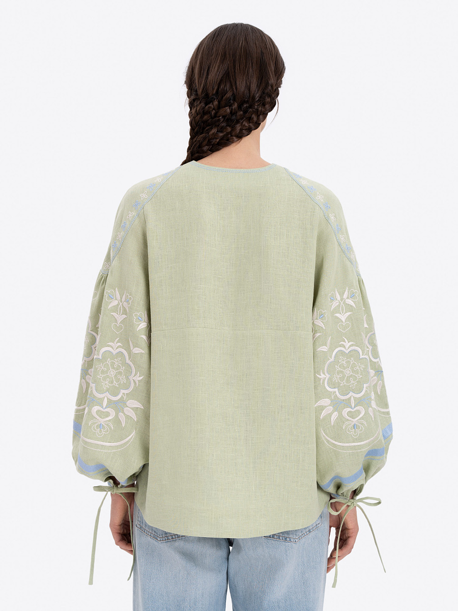 Linen blouse "Ornek" in Soft Green [0]