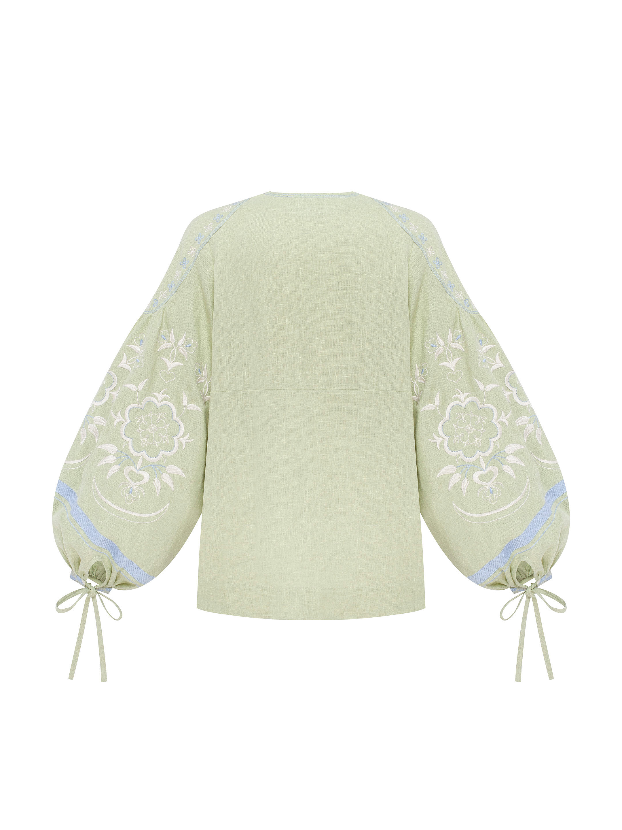 Linen blouse "Ornek" in Soft Green sizes