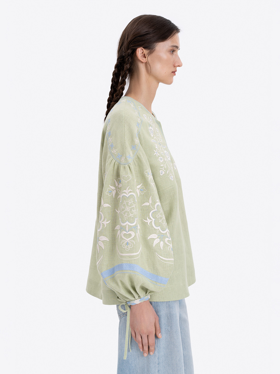 Linen blouse "Ornek" in Soft Green [0]