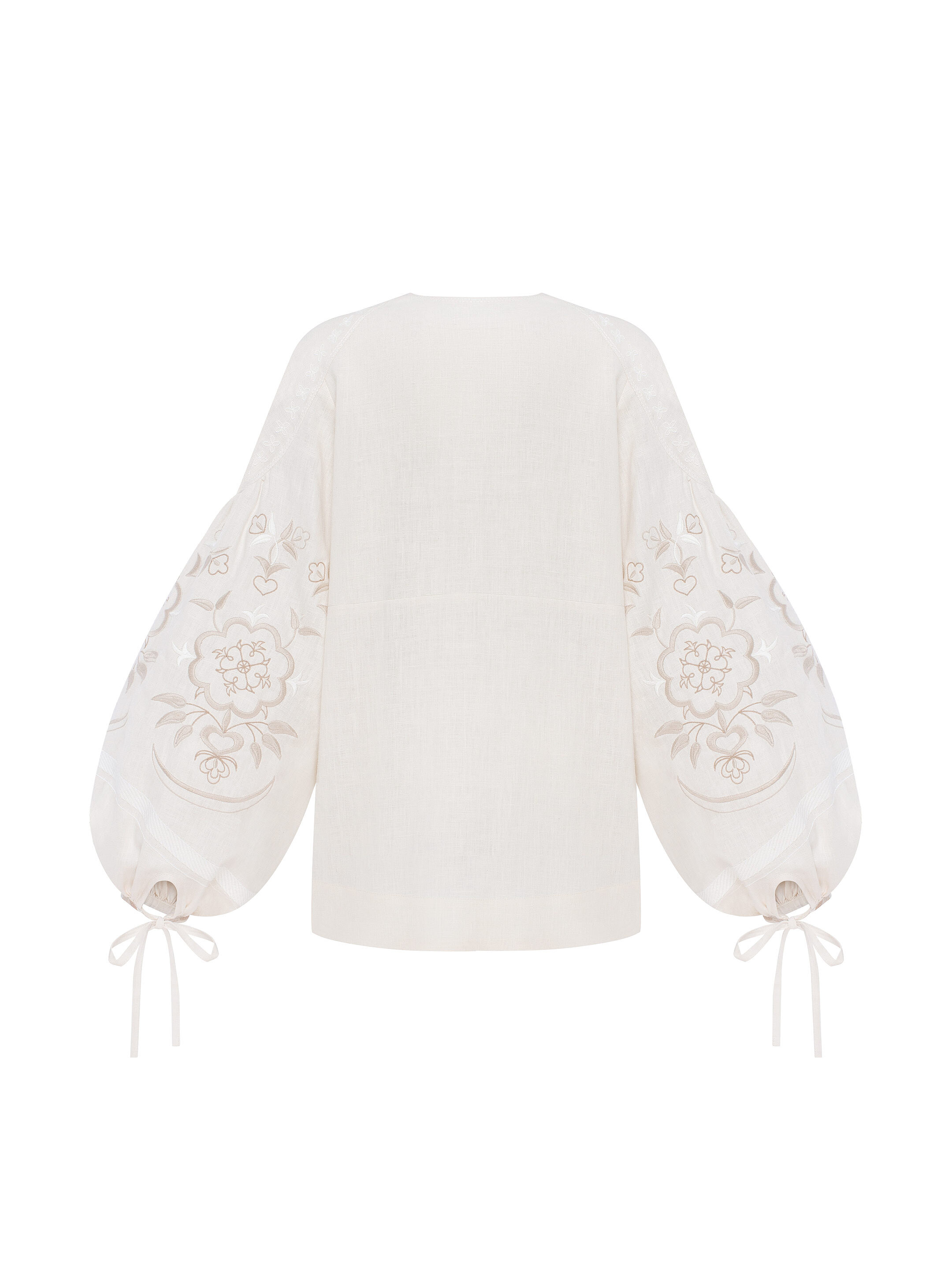 Linen blouse "Ornek" in Milky White fitting