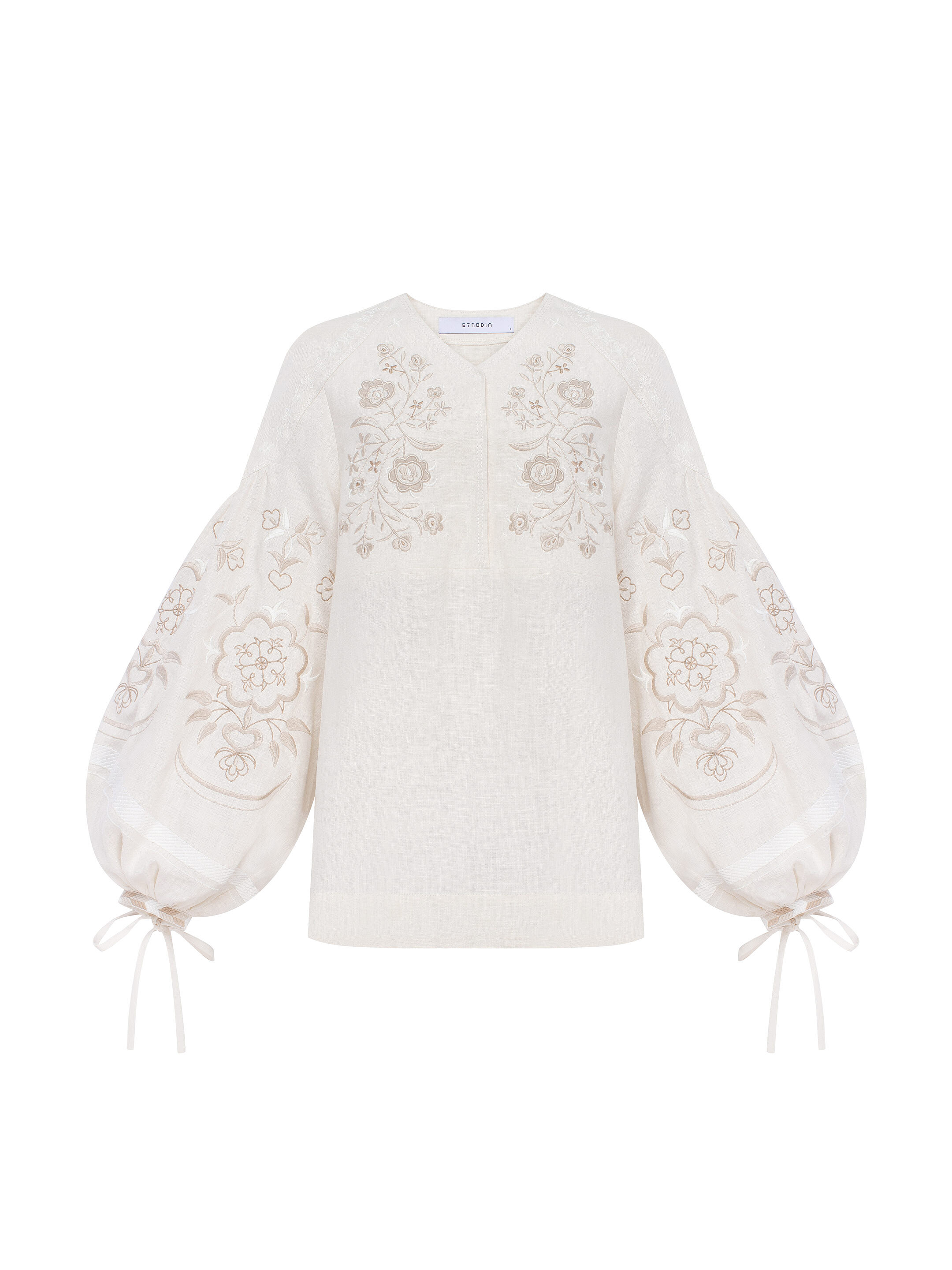 Linen blouse "Ornek" in Milky White choose