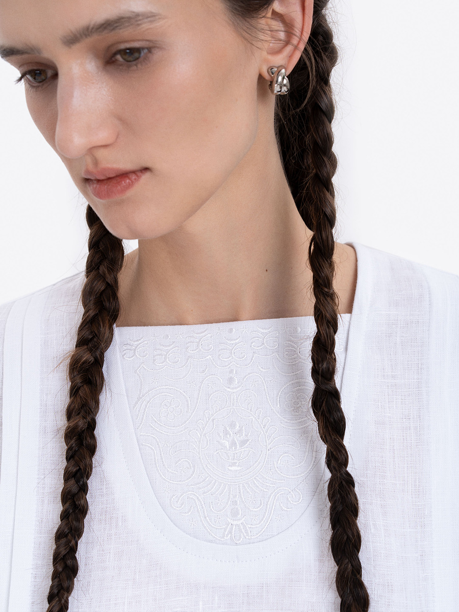White linen embroidered blouse "Fountain of Tears" [0]
