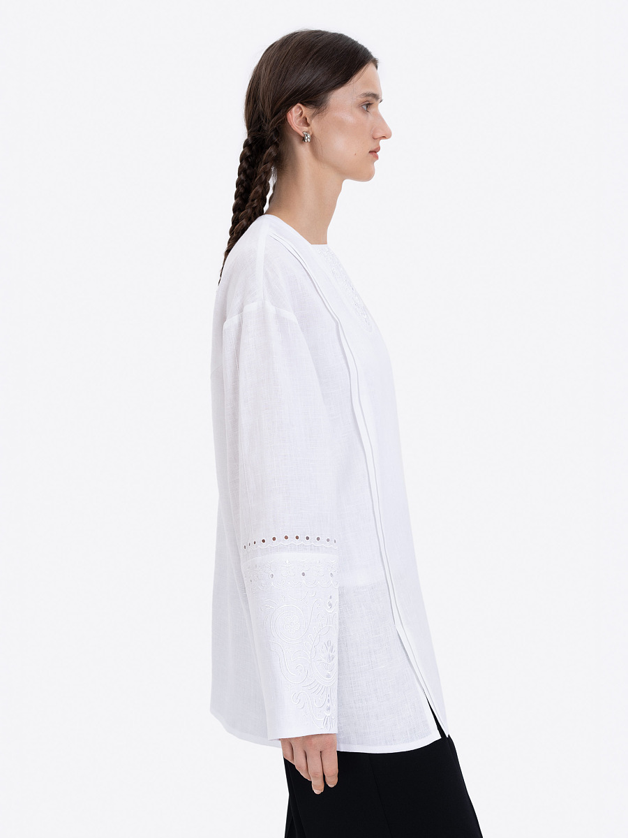 White linen embroidered blouse "Fountain of Tears" [0]