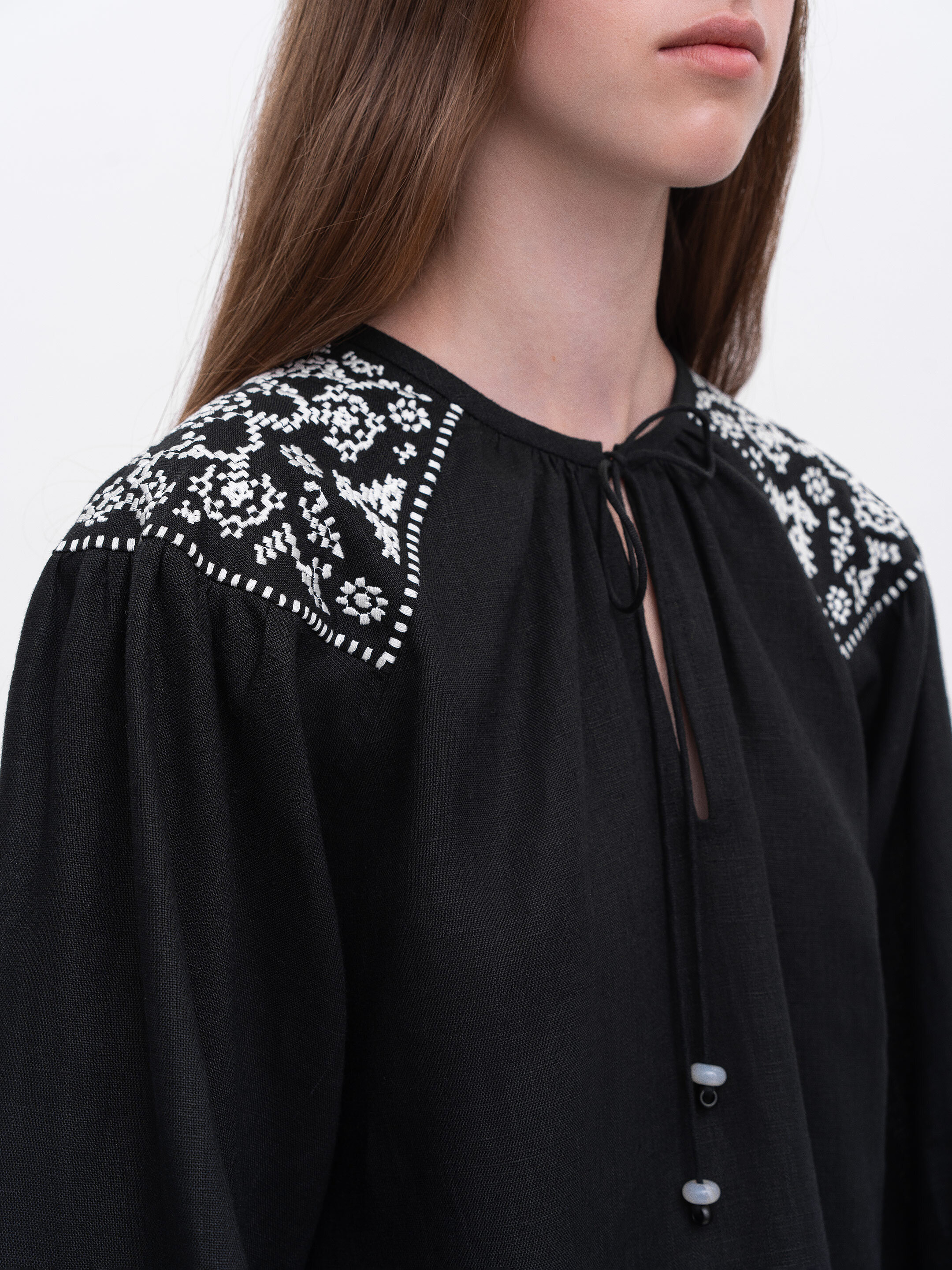 Embroidered shirt "Izola" black in Ukraine