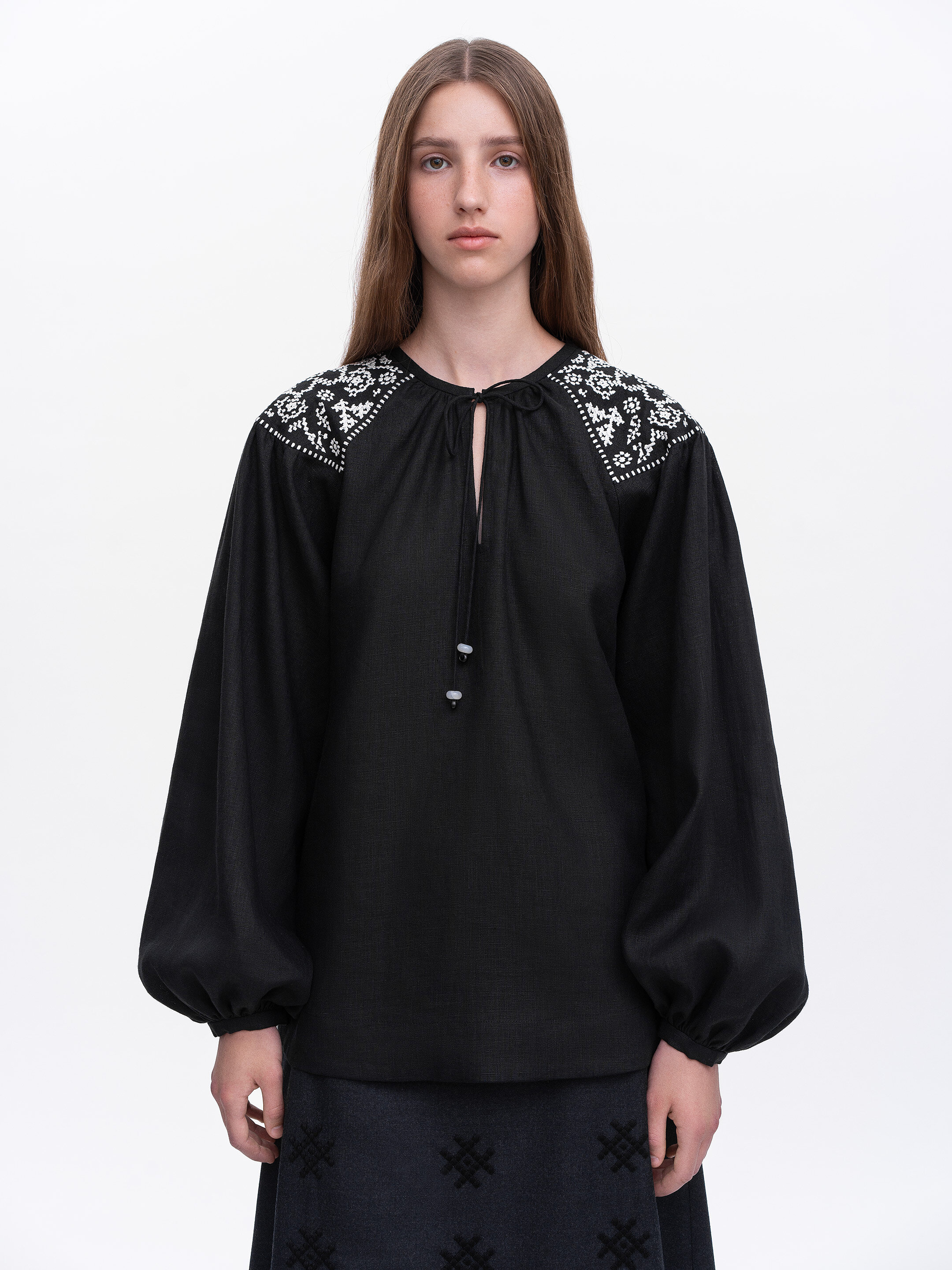 Embroidered shirt "Izola" black Buy