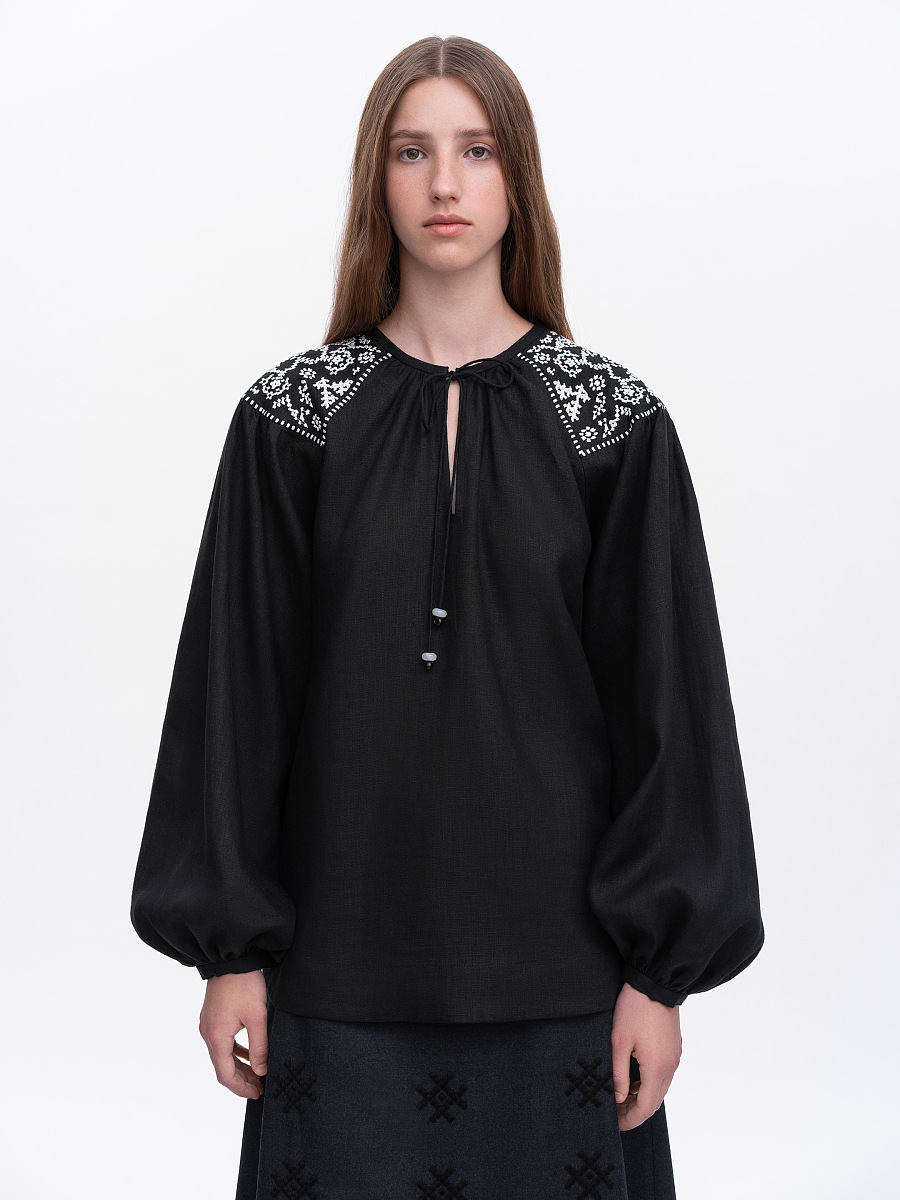 Embroidered shirt "Izola" black [0]