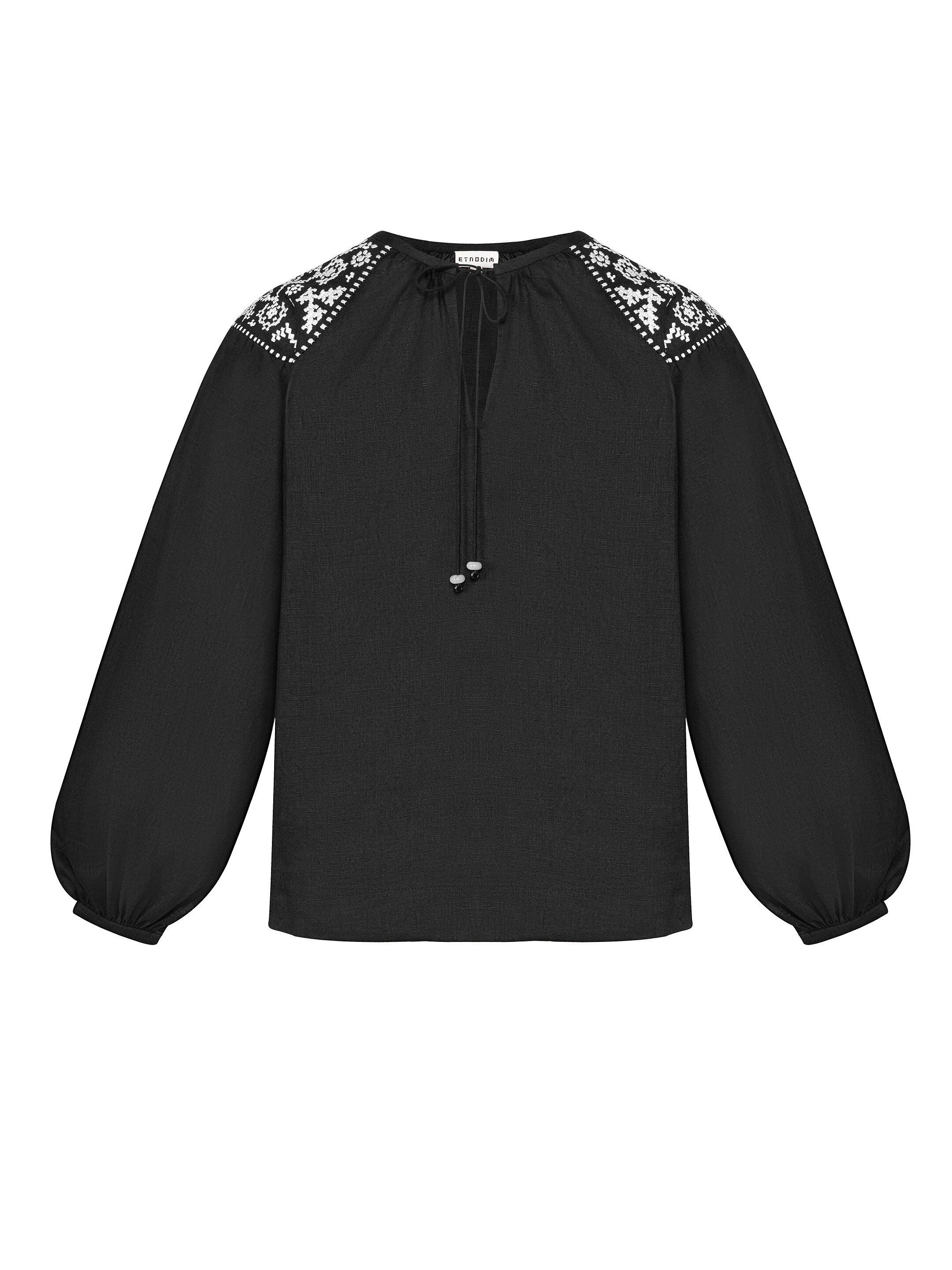 Embroidered shirt "Izola" black fitting