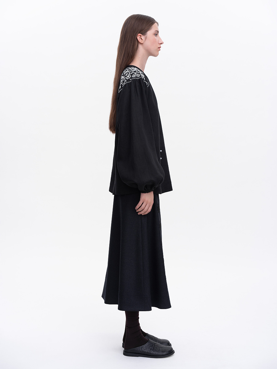 Embroidered shirt "Izola" black [0]