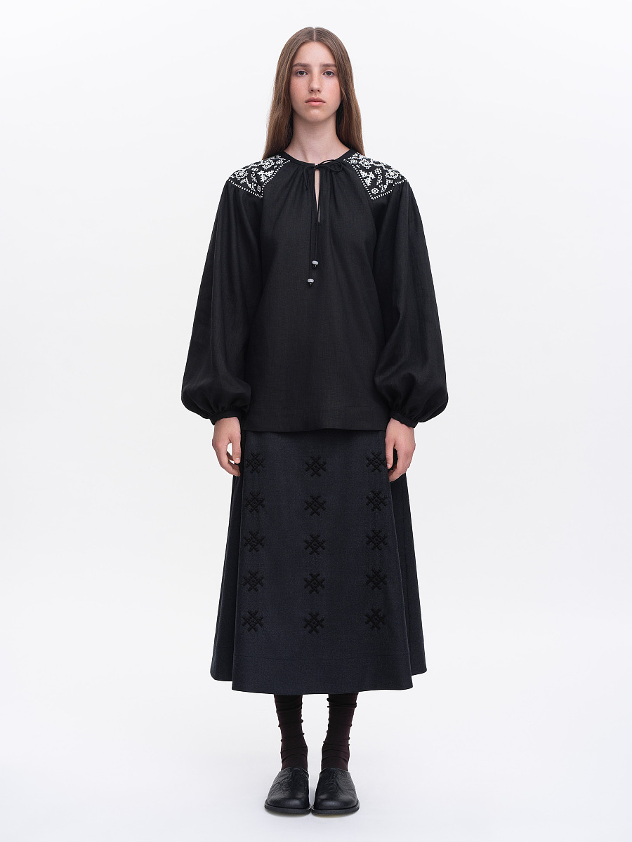 Embroidered shirt "Izola" black [0]