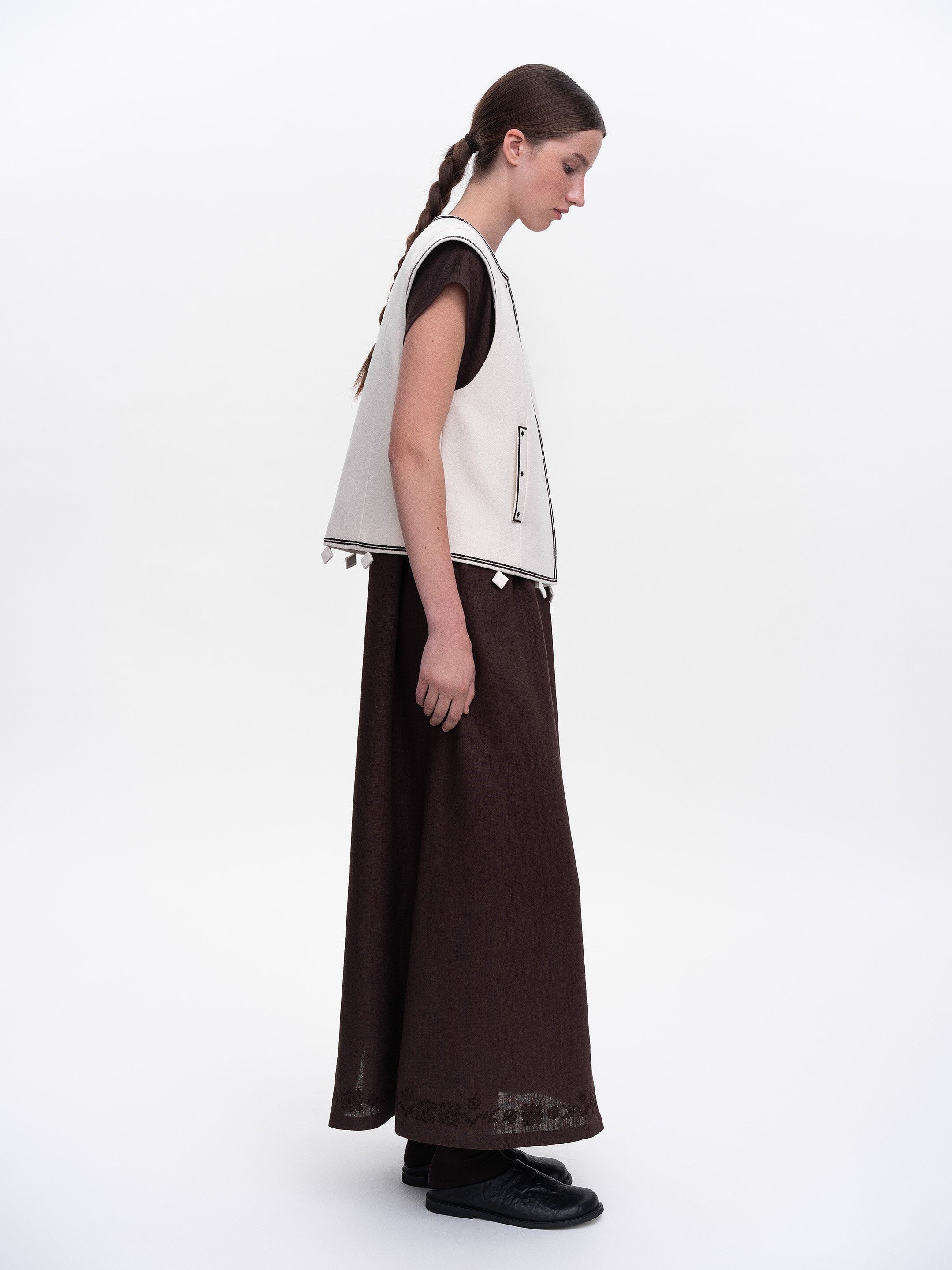 Milk embroidered vest "Kibchyk" in Ukraine