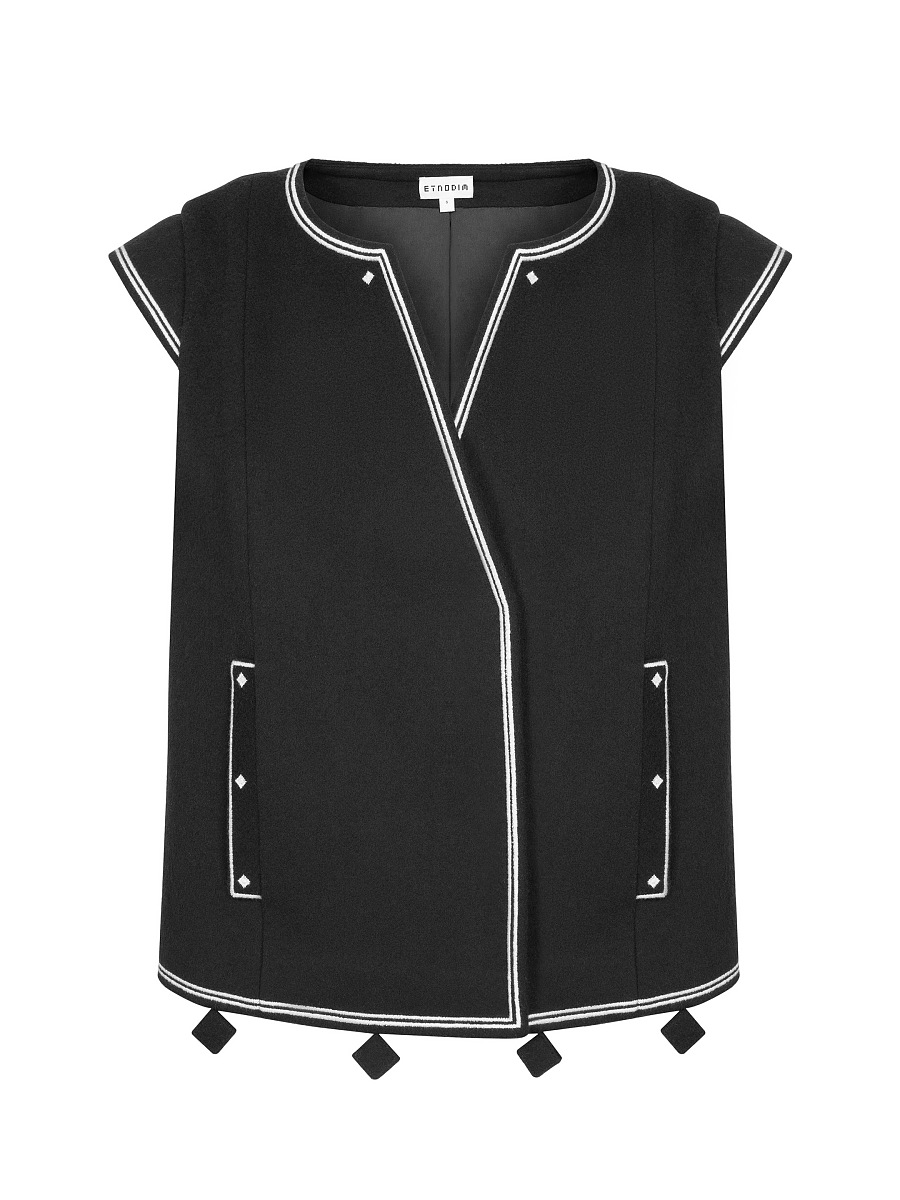 Dark brown embroidered vest "Kibchyk" [0]