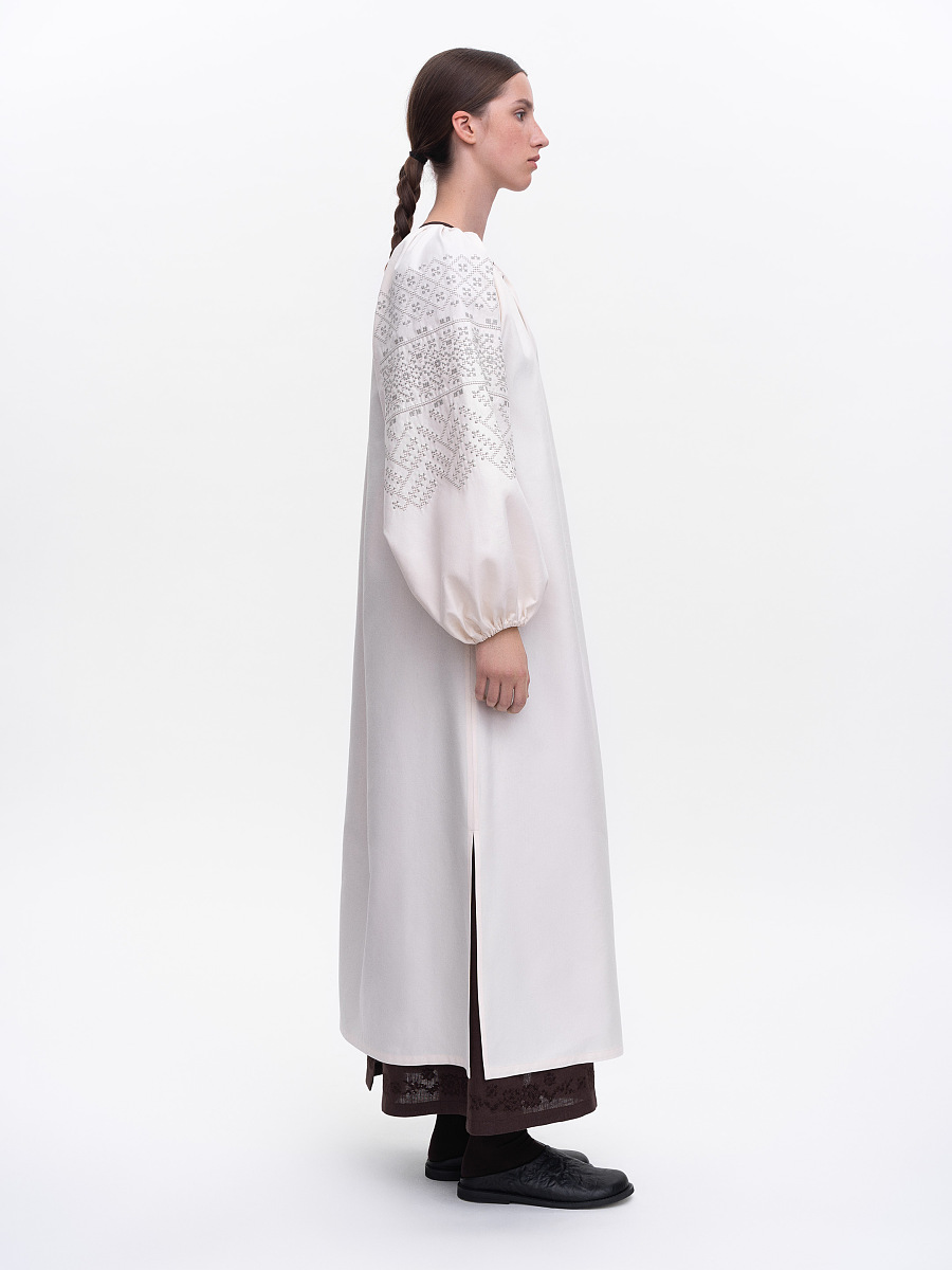 Milk embroidered dress "Velina" [0]