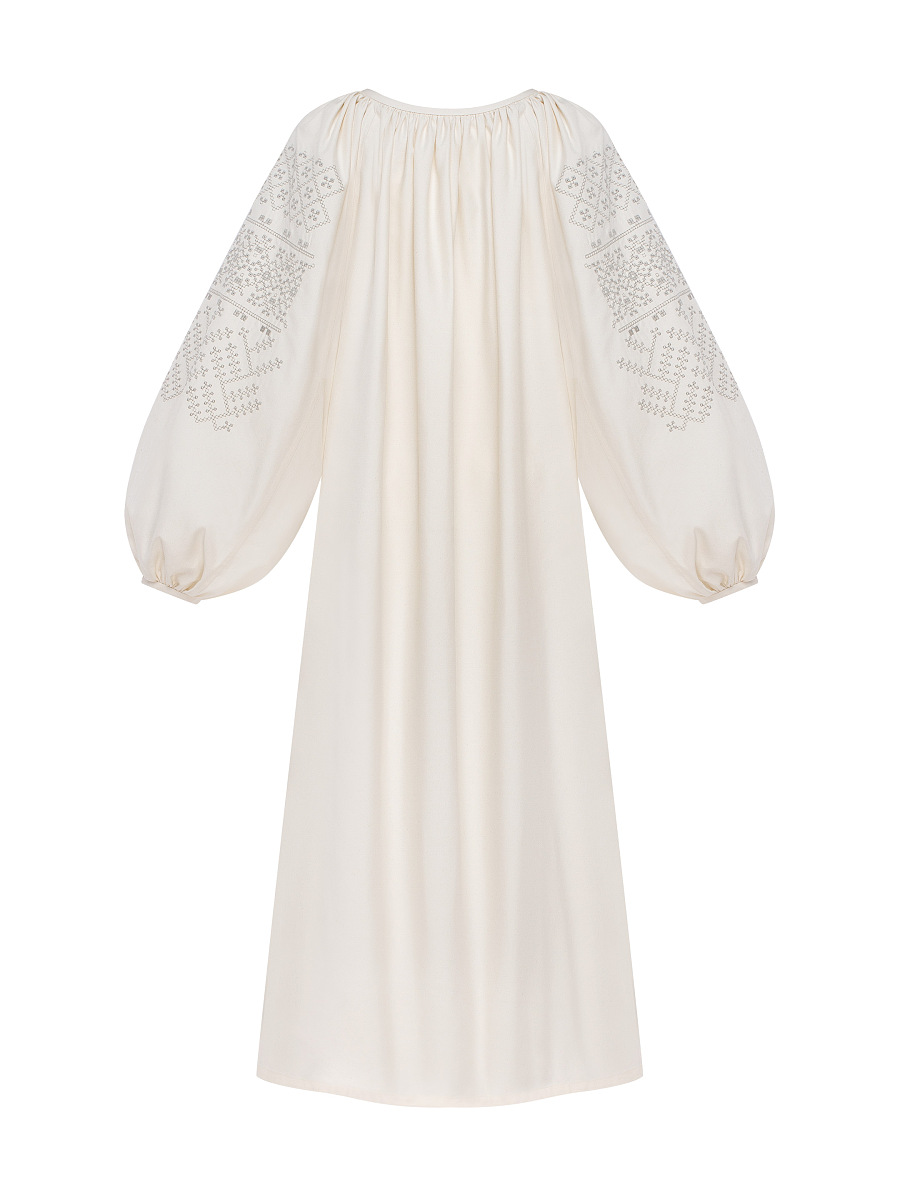 Milk embroidered dress "Velina" [0]