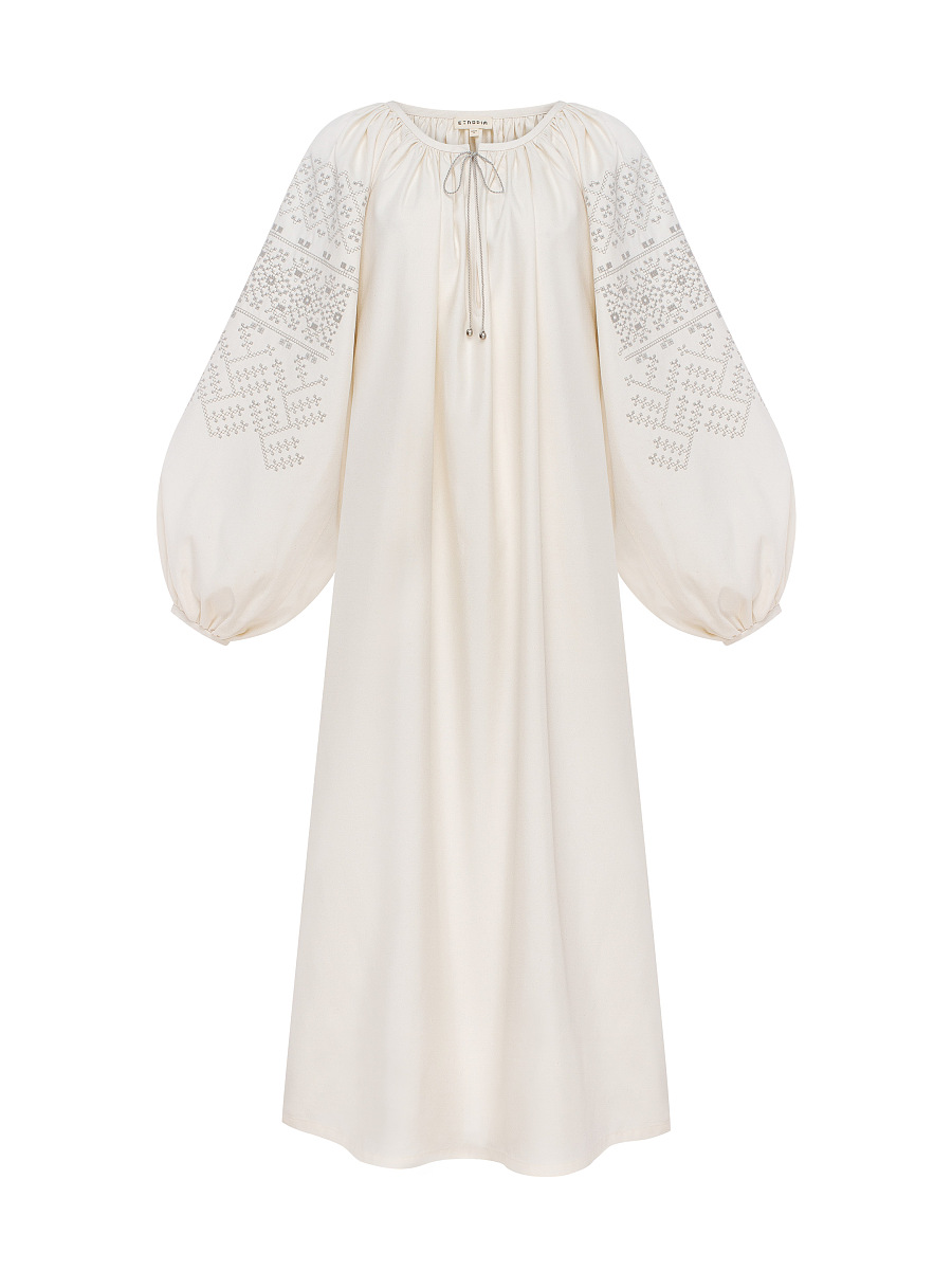 Milk embroidered dress "Velina" [0]