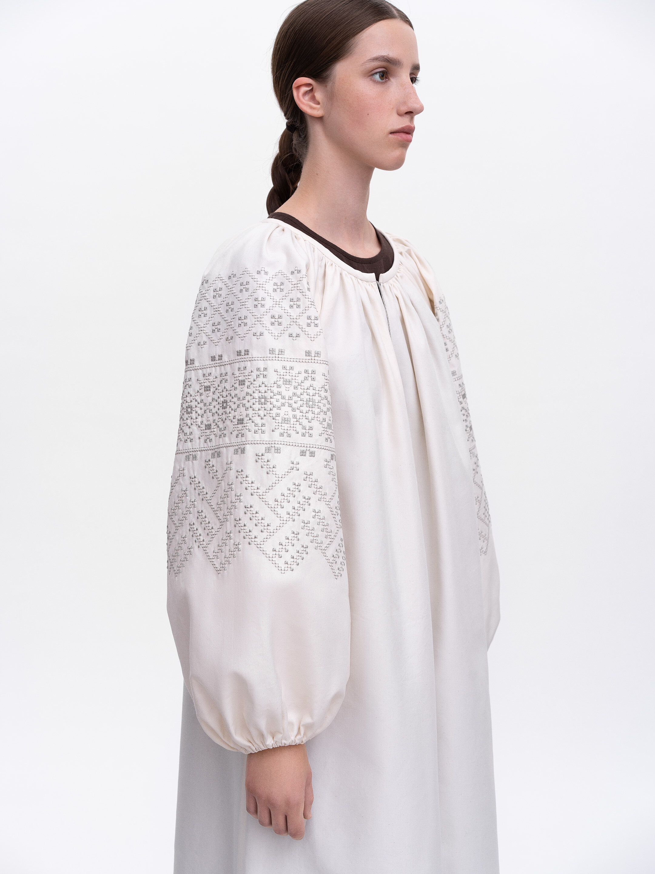 Milk embroidered dress "Velina" cheap
