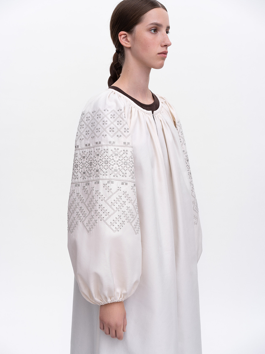 Milk embroidered dress "Velina" [0]