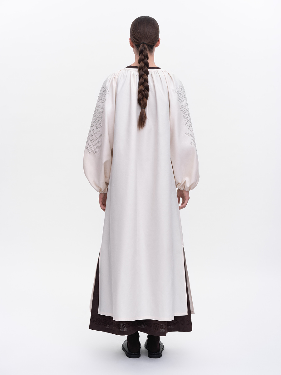 Milk embroidered dress "Velina" [0]