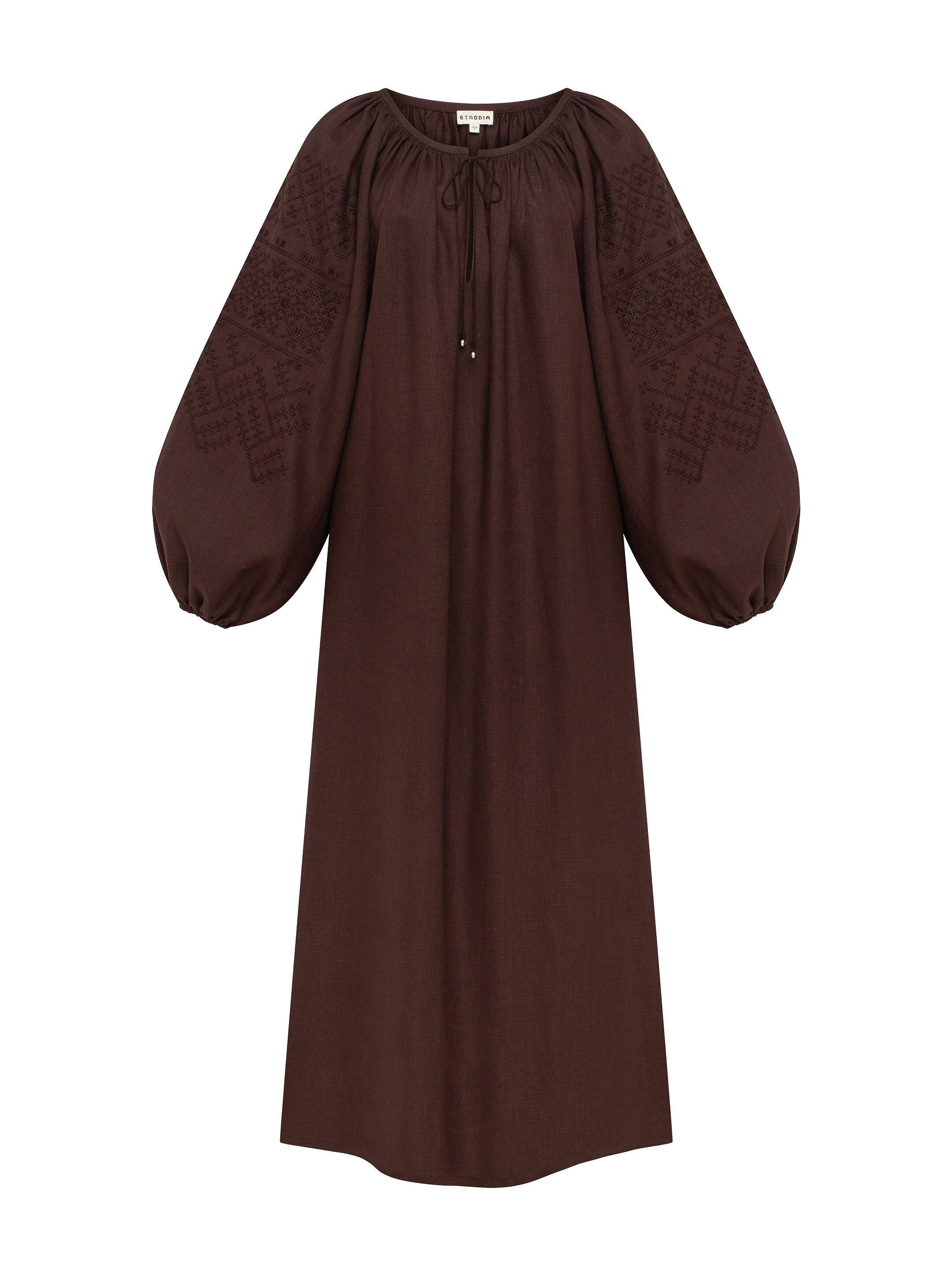 Brown embroidered dress "Velina" sizes