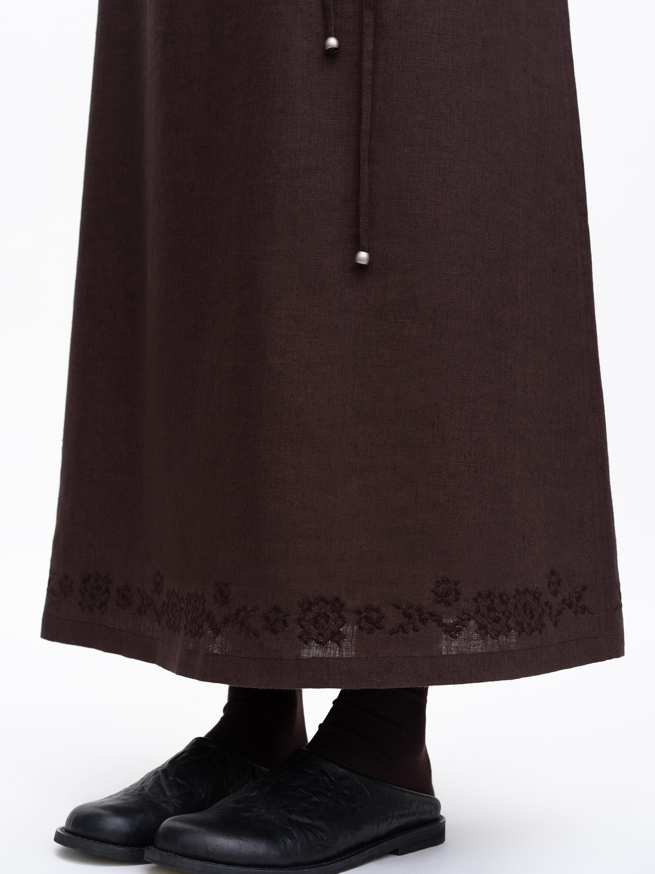 Brown embroidered dress "Nevit" photo