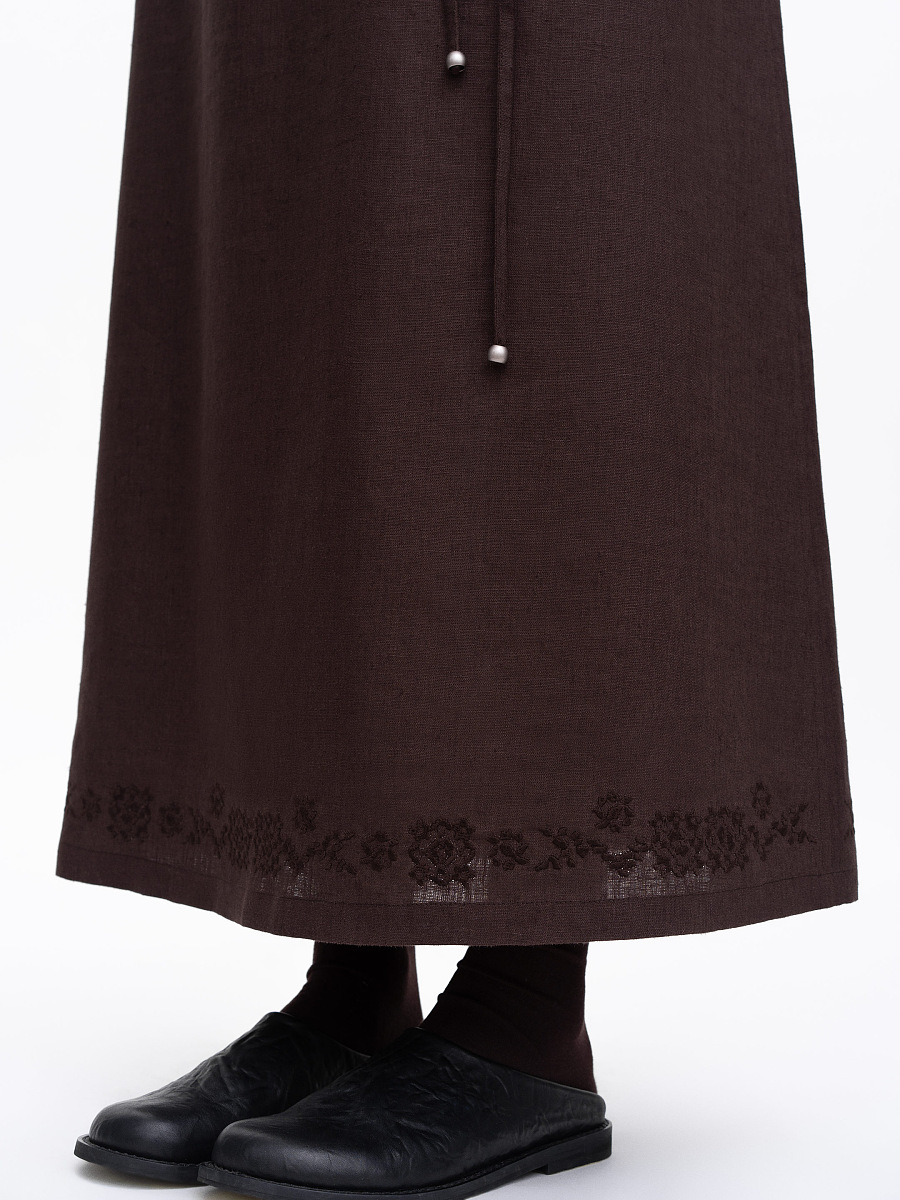 Brown embroidered dress "Nevit" [0]