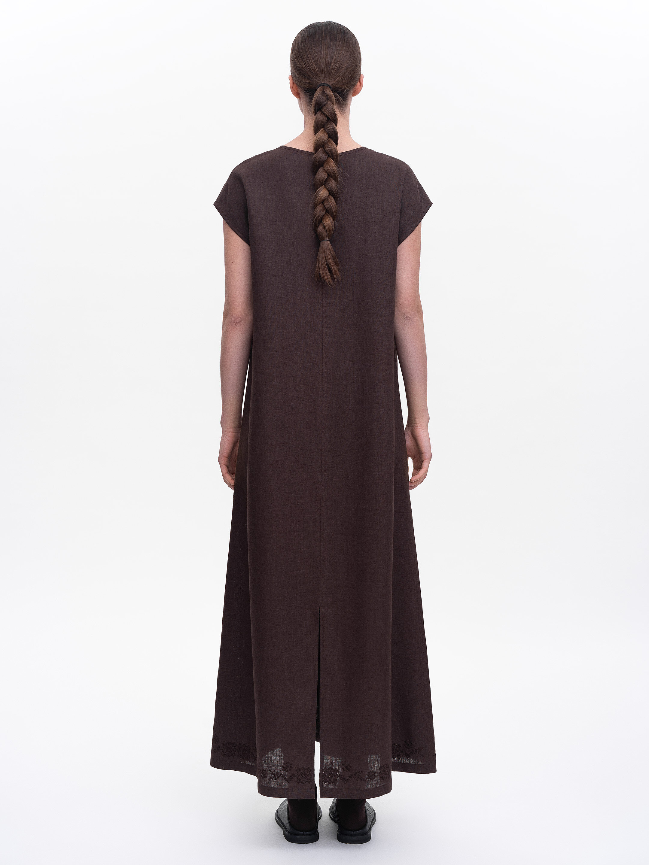 Brown embroidered dress "Nevit" ціна