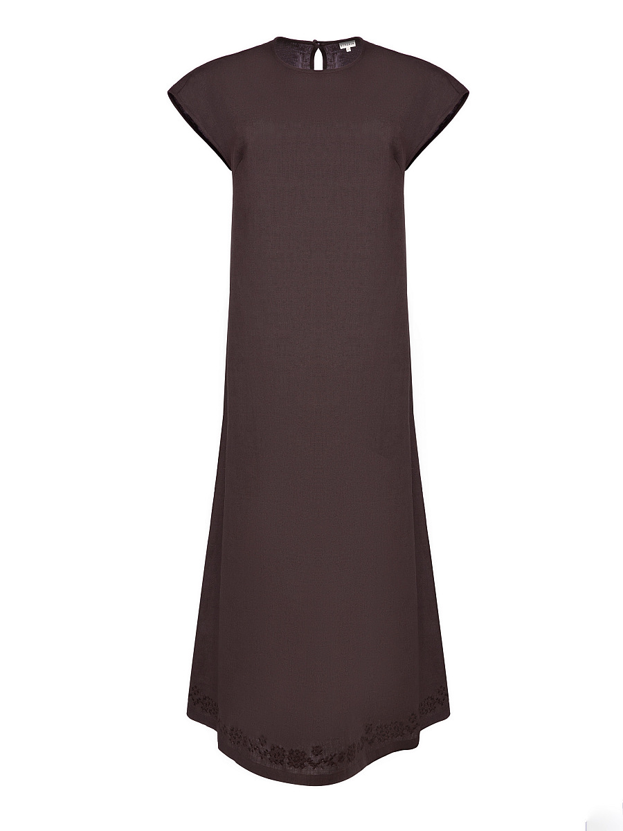 Brown embroidered dress "Nevit" [0]