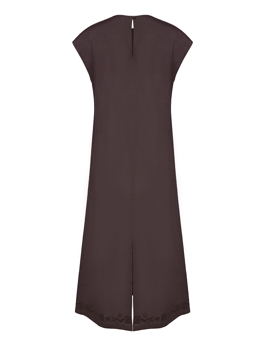 Brown embroidered dress "Nevit" [0]