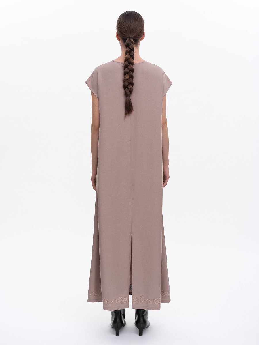 Beige embroidered dress "Nevit" [0]