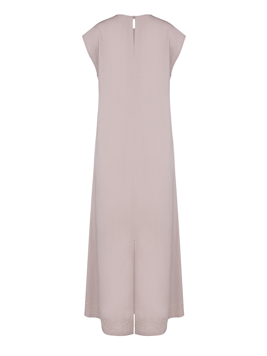 Beige embroidered dress "Nevit" [0]