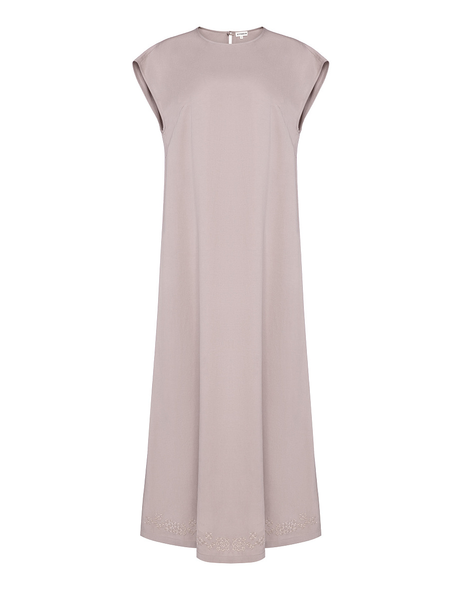 Beige embroidered dress "Nevit" [0]
