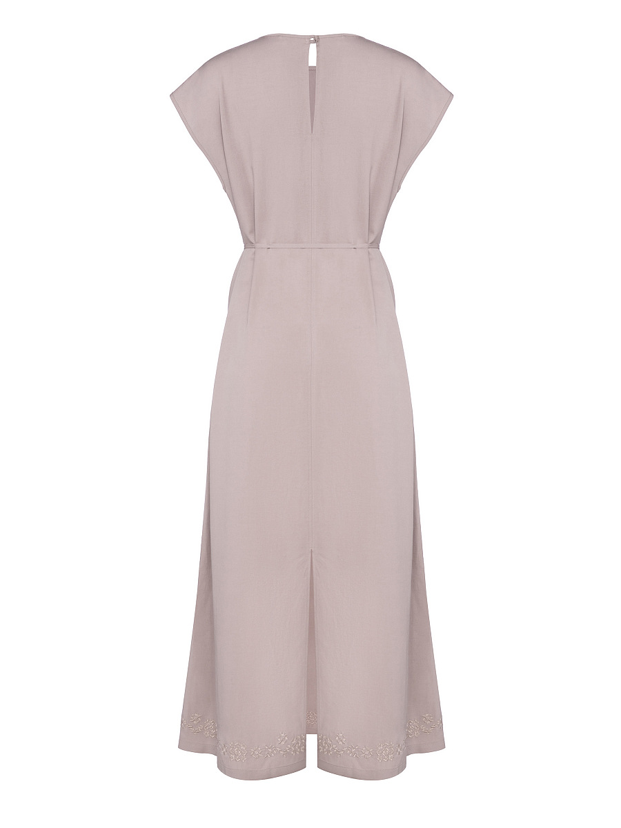 Beige embroidered dress "Nevit" [0]