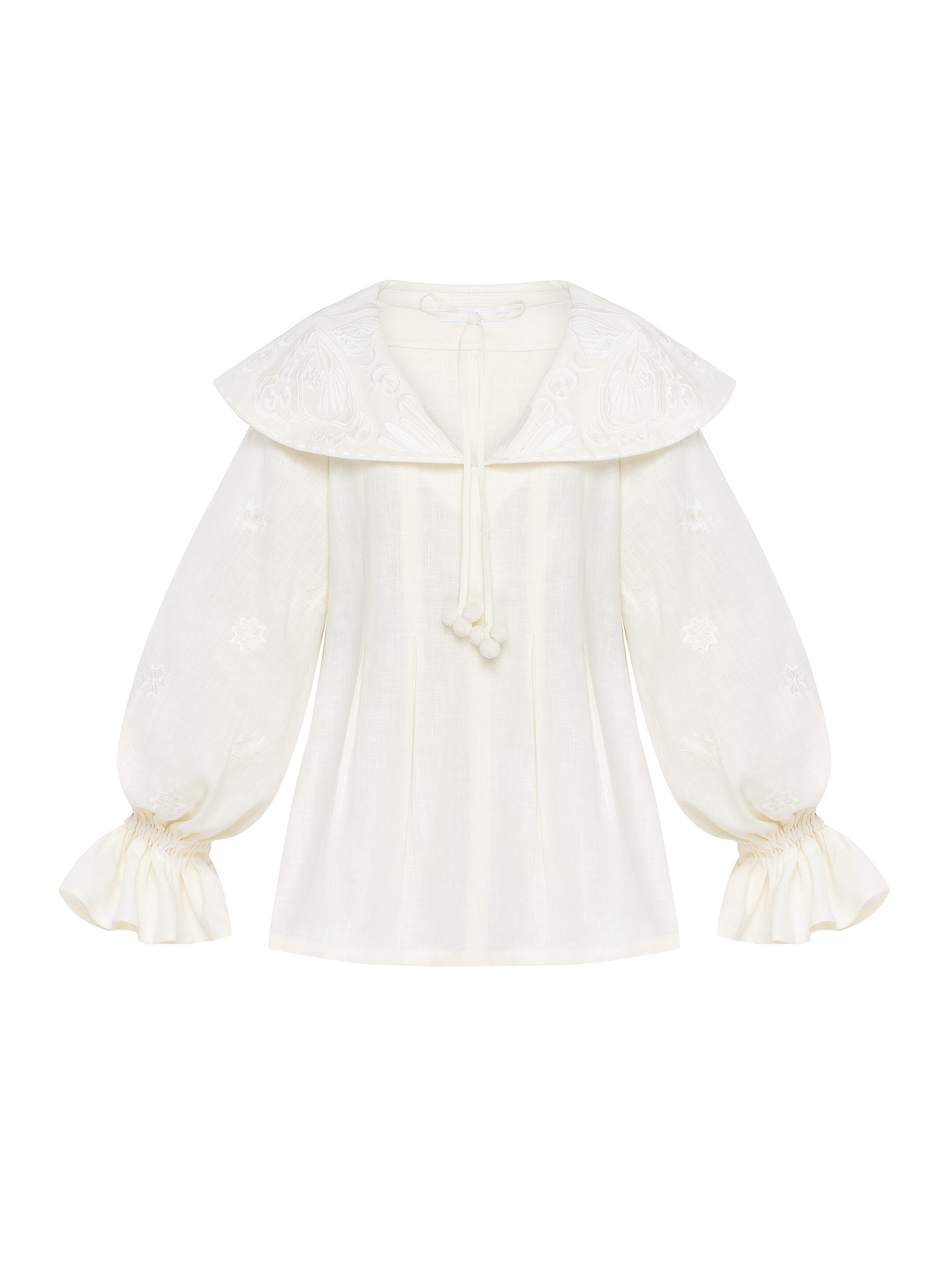 Milk white blouse "Butterfly" fitting