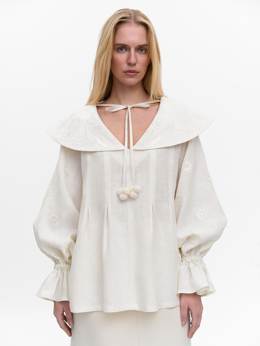 Milk white blouse "Butterfly" [0]