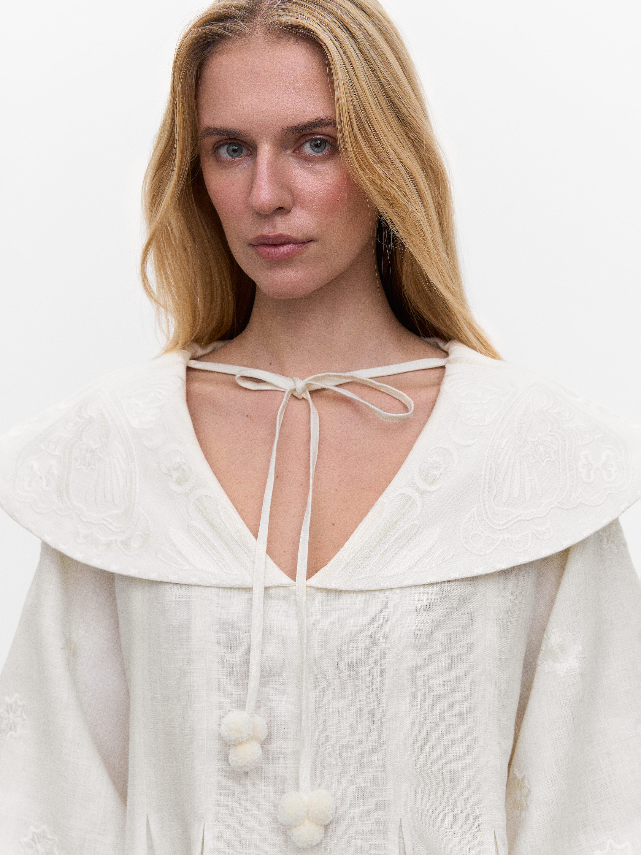 Milk white blouse "Butterfly" cheap