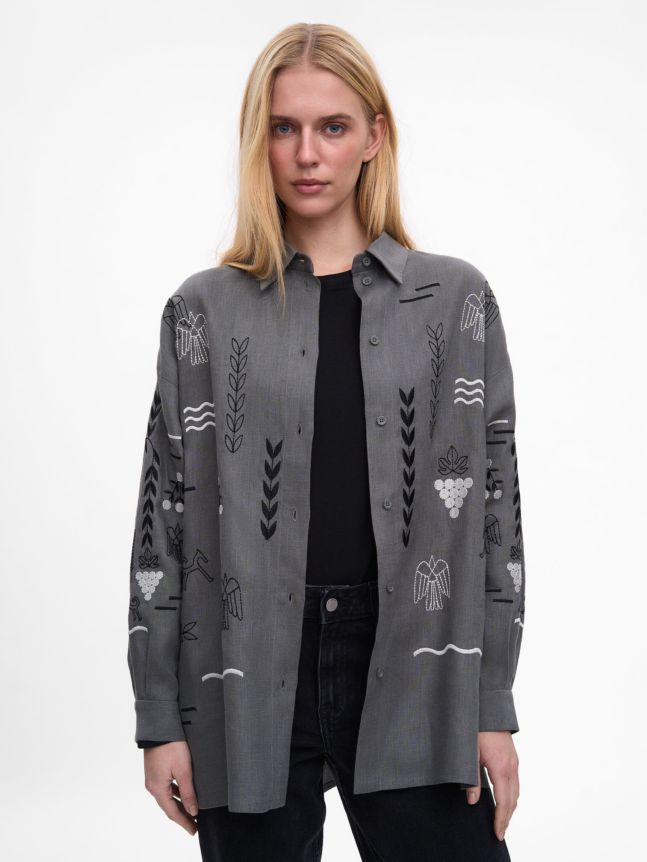 Gray women's shirt SLOVO GRAY fitting