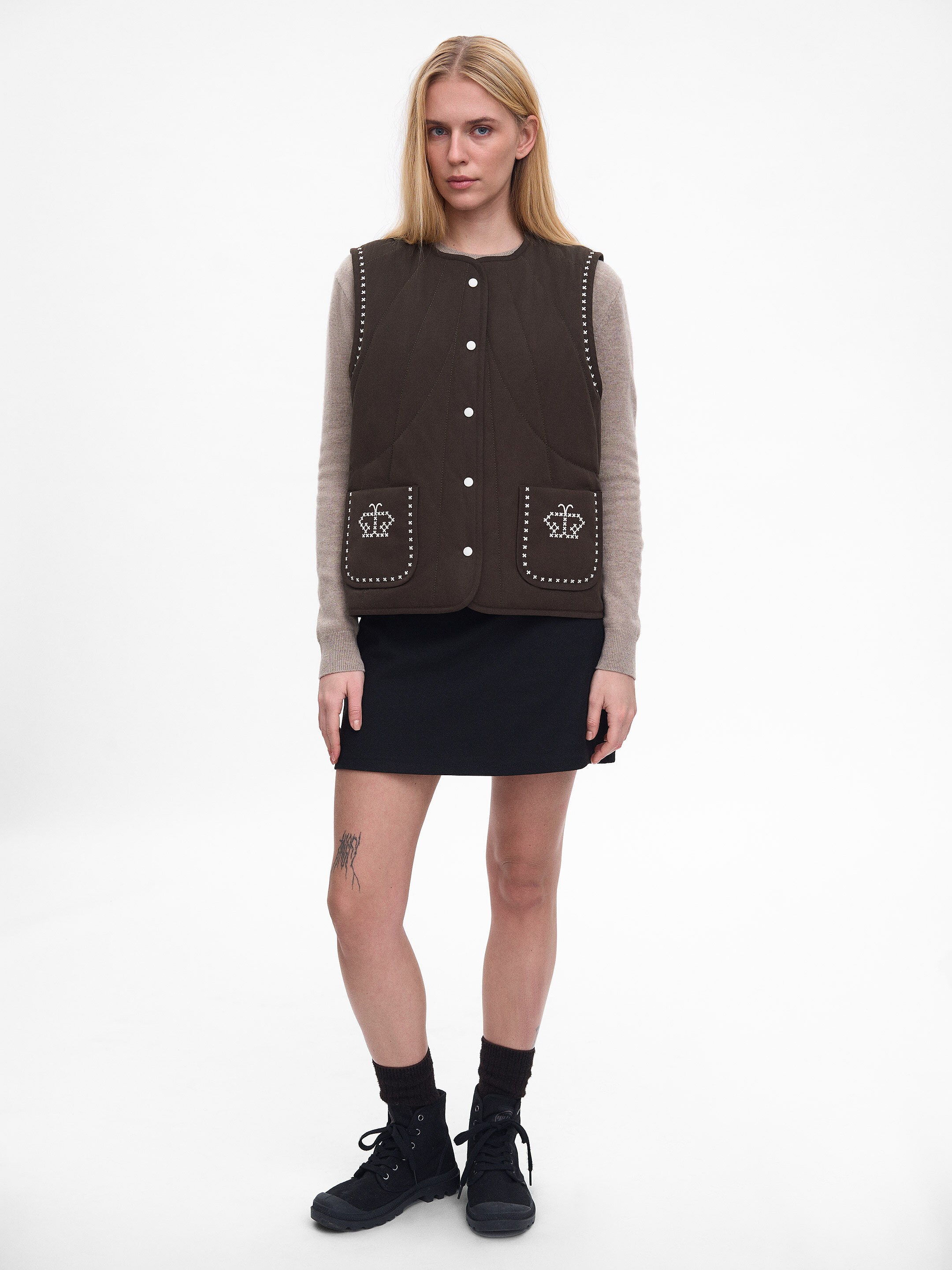 Dark-brown vest “Kryltse” cheap