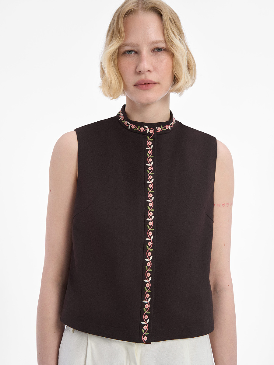 “Ketiah” Vest, Dark Brown [0]