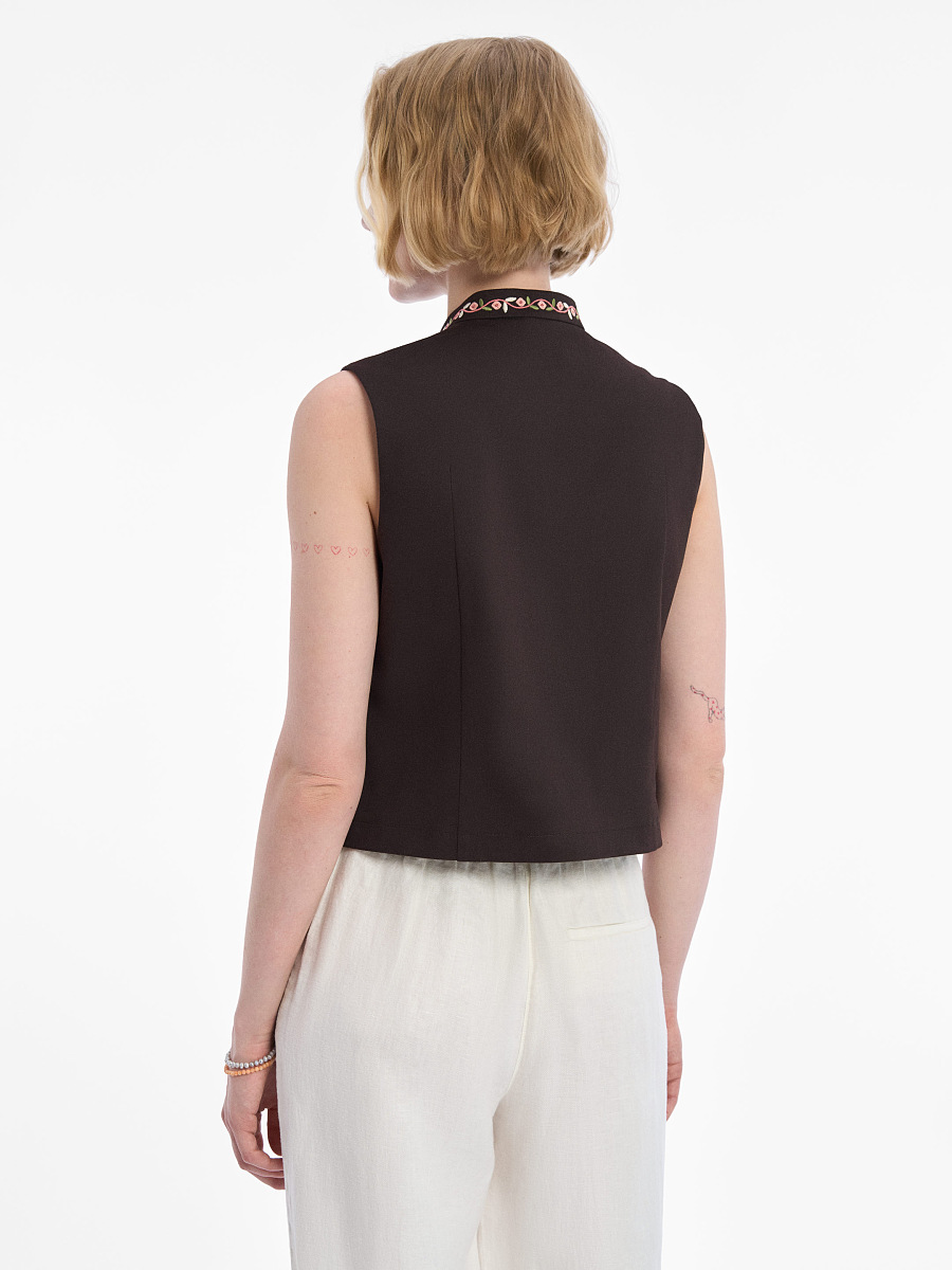 “Ketiah” Vest, Dark Brown [0]
